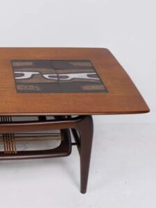 Table basse en teck de Louis van Teeffelen restauré à l'Atelier Roba - Paris - Hauts de Seine